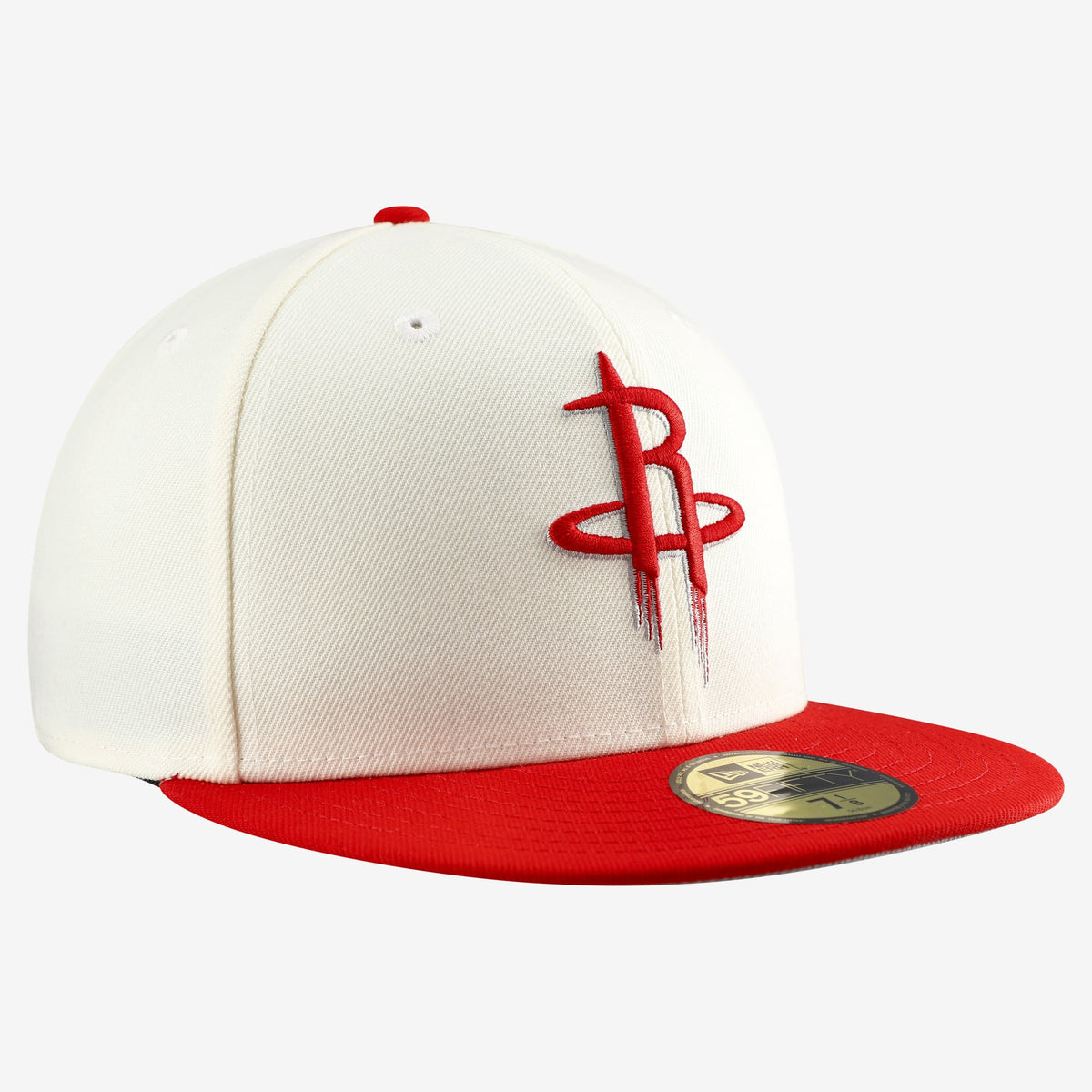 Men's Houston Rockets  New Era White/Red Chrome 59FIFTY Fitted Hat