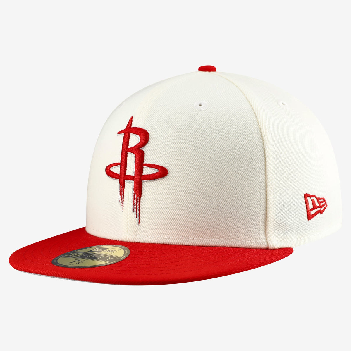 Men's Houston Rockets  New Era White/Red Chrome 59FIFTY Fitted Hat