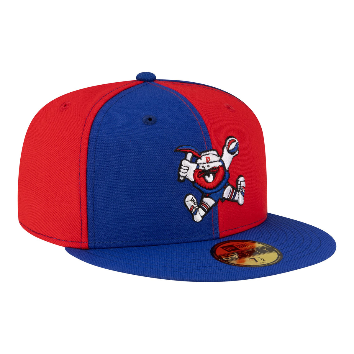 Men's Denver Nuggets  New Era Red/Royal 80s Throwback Pinwheel 59FIFTY Fitted Hat