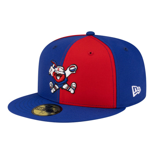 Men's Denver Nuggets  New Era Red/Royal 80s Throwback Pinwheel 59FIFTY Fitted Hat