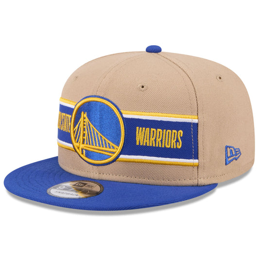 Men's Golden State Warriors New Era Tan/Royal 2024 NBA Draft 9FIFTY Snapback Hat