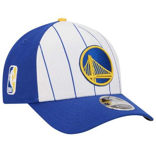 Men's Golden State Warriors  New Era White/Royal 2025 NBA Tip Off M-Crown A-Frame 9FORTY Adjustable Hat