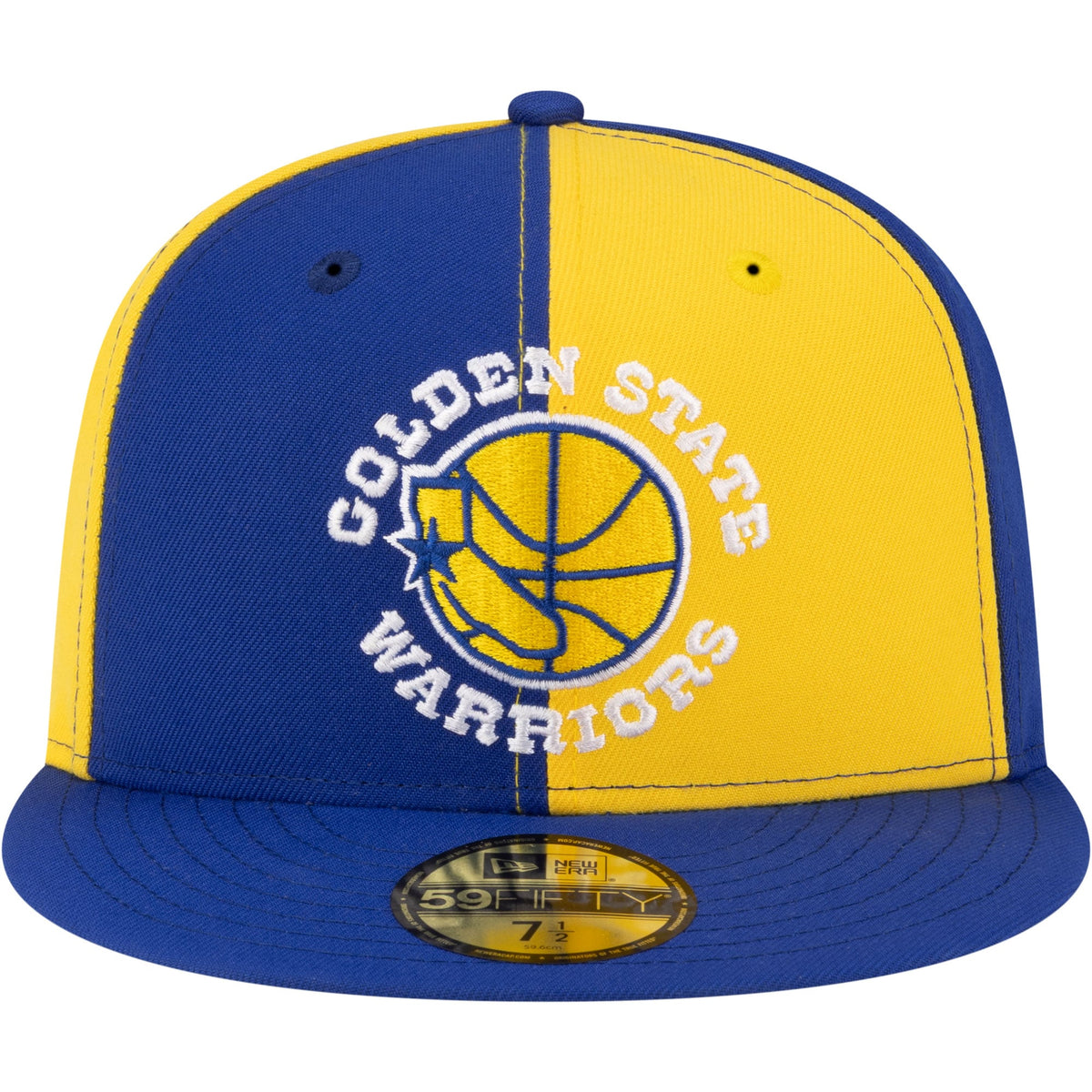 Men's Golden State Warriors  New Era Gold/Royal 80s Throwback Pinwheel 59FIFTY Fitted Hat