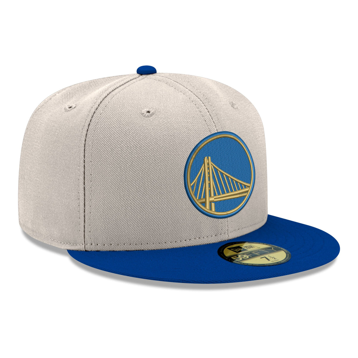 Men's Golden State Warriors  New Era Gray/Royal Chrome 59FIFTY Fitted Hat