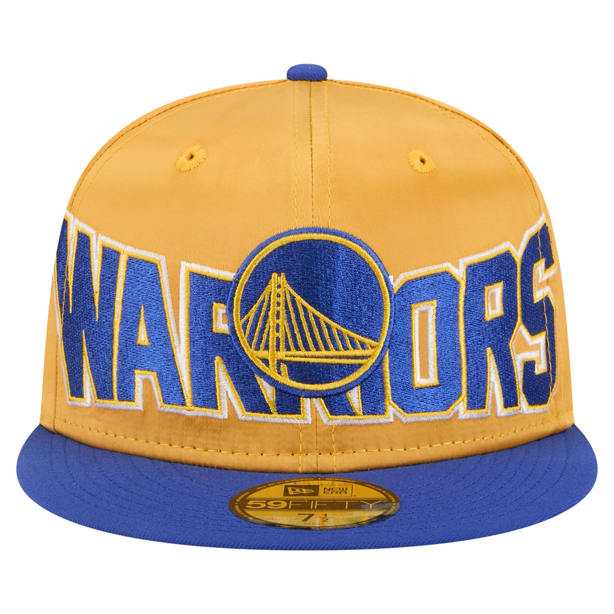 Men's Golden State Warriors New Era Gold/Royal Satin Two-Tone 59FIFTY Fitted Hat