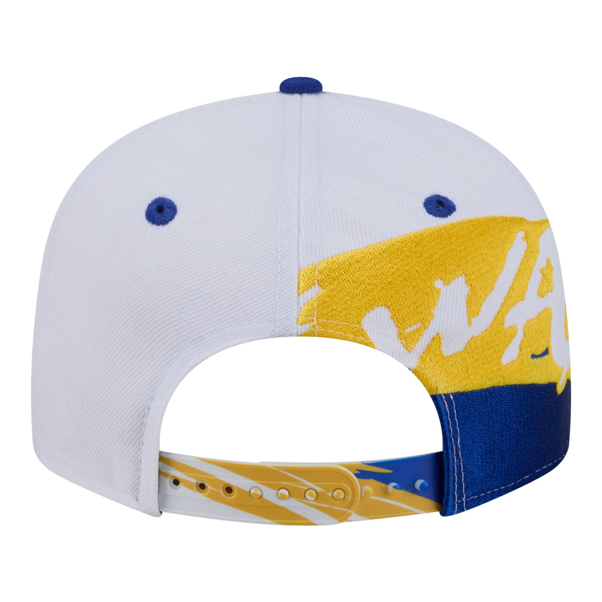 Men's Golden State Warriors  New Era White/Royal Swept 9FIFTY Snapback Hat