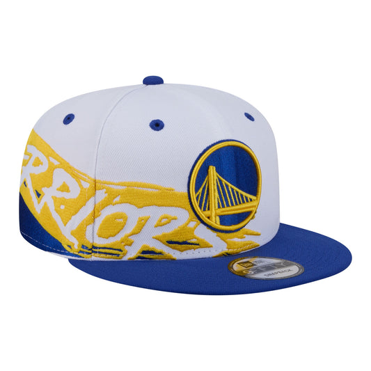 Men's Golden State Warriors  New Era White/Royal Swept 9FIFTY Snapback Hat