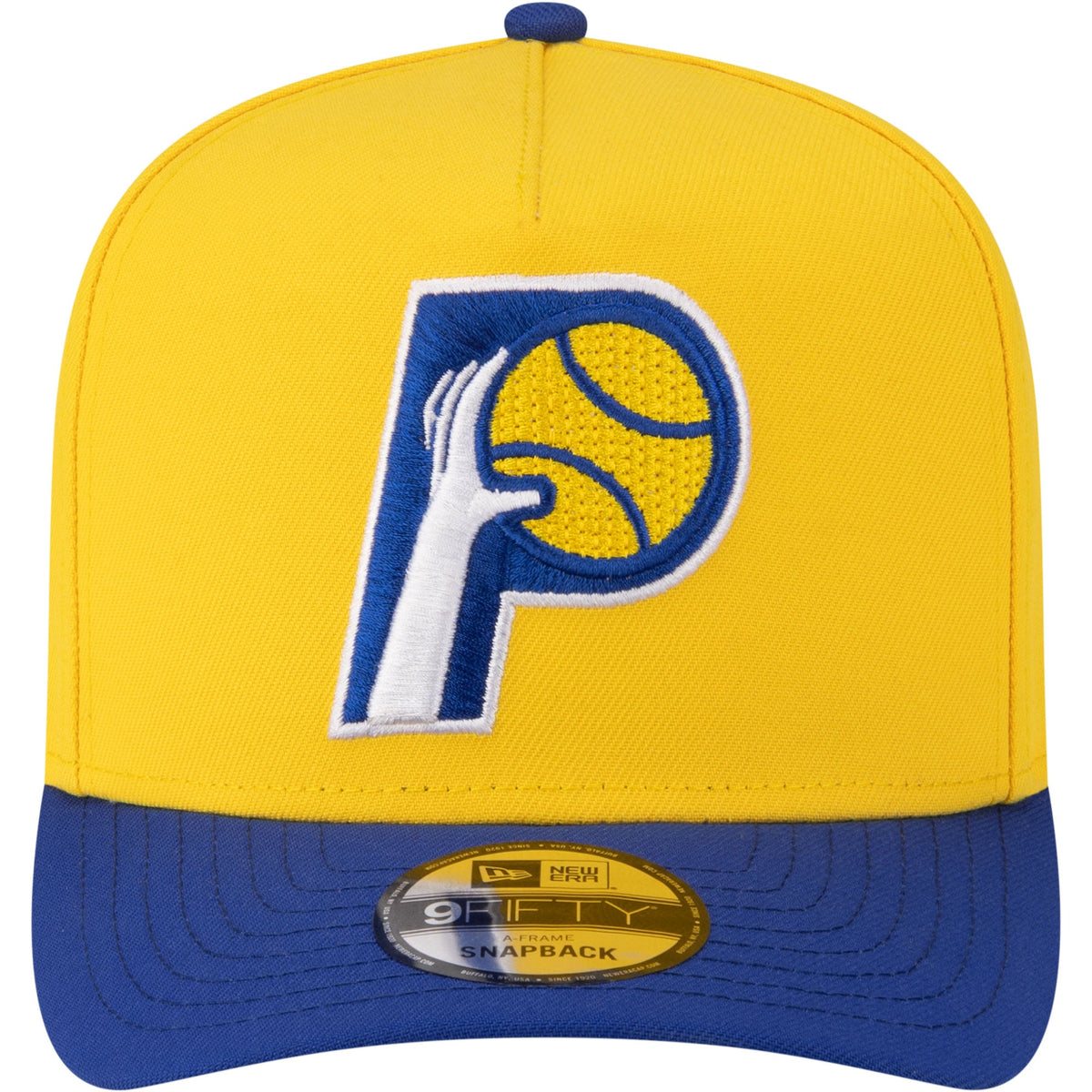 Men's Indiana Pacers  New Era Gold/Royal 80s Throwback A-Frame 9FIFTY Snapback Hat
