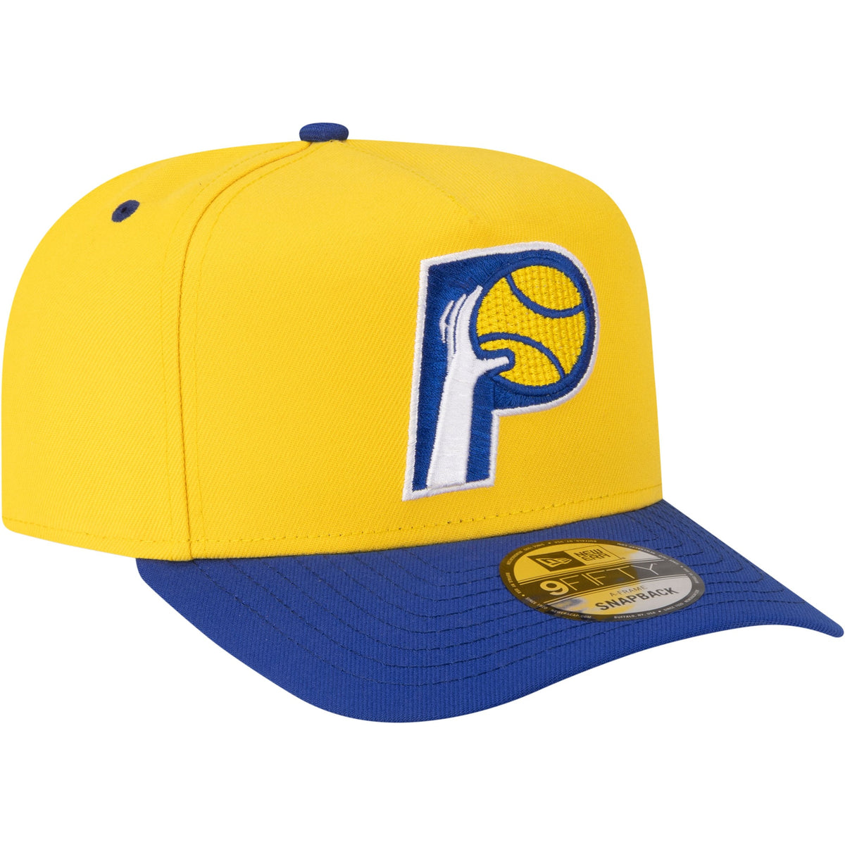 Men's Indiana Pacers  New Era Gold/Royal 80s Throwback A-Frame 9FIFTY Snapback Hat