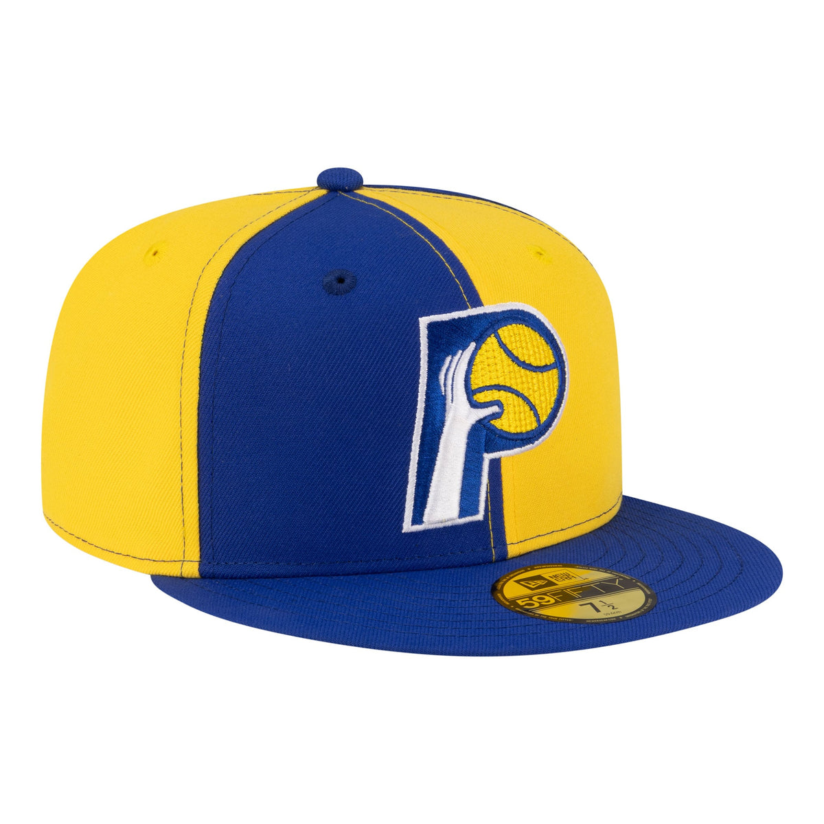 Men's Indiana Pacers  New Era Gold/Royal 80s Throwback Pinwheel 59FIFTY Fitted Hat