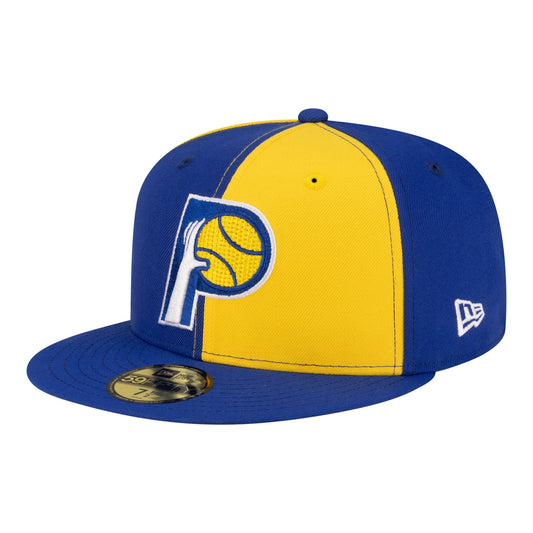 Men's Indiana Pacers  New Era Gold/Royal 80s Throwback Pinwheel 59FIFTY Fitted Hat