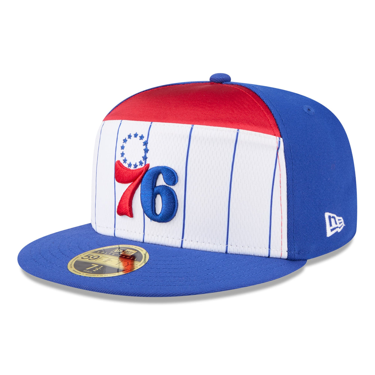 Men's Philadelphia 76ers  New Era White/Royal 2025 NBA Tip Off Split Panel 59FIFTY Fitted Hat