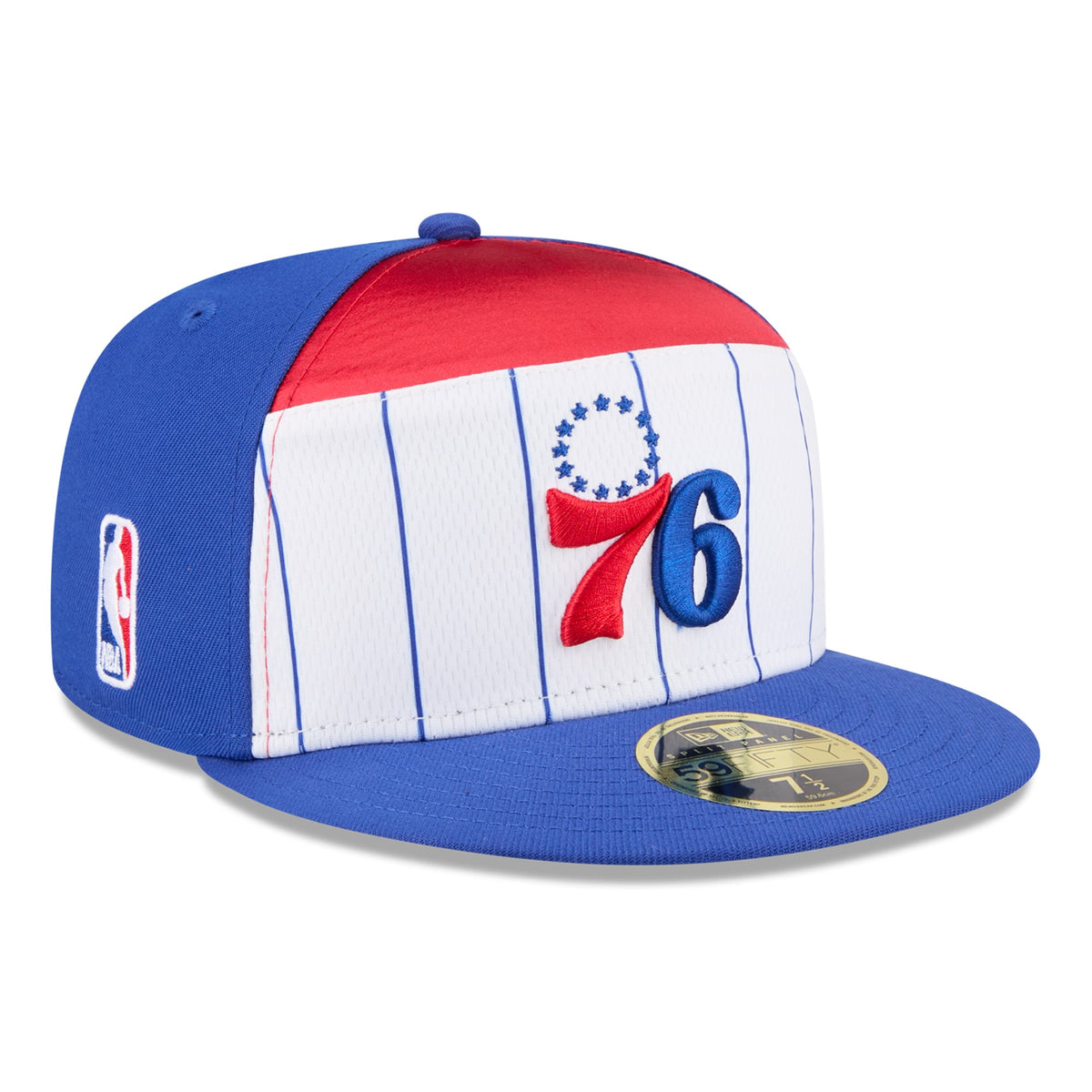 Men's Philadelphia 76ers  New Era White/Royal 2025 NBA Tip Off Split Panel 59FIFTY Fitted Hat