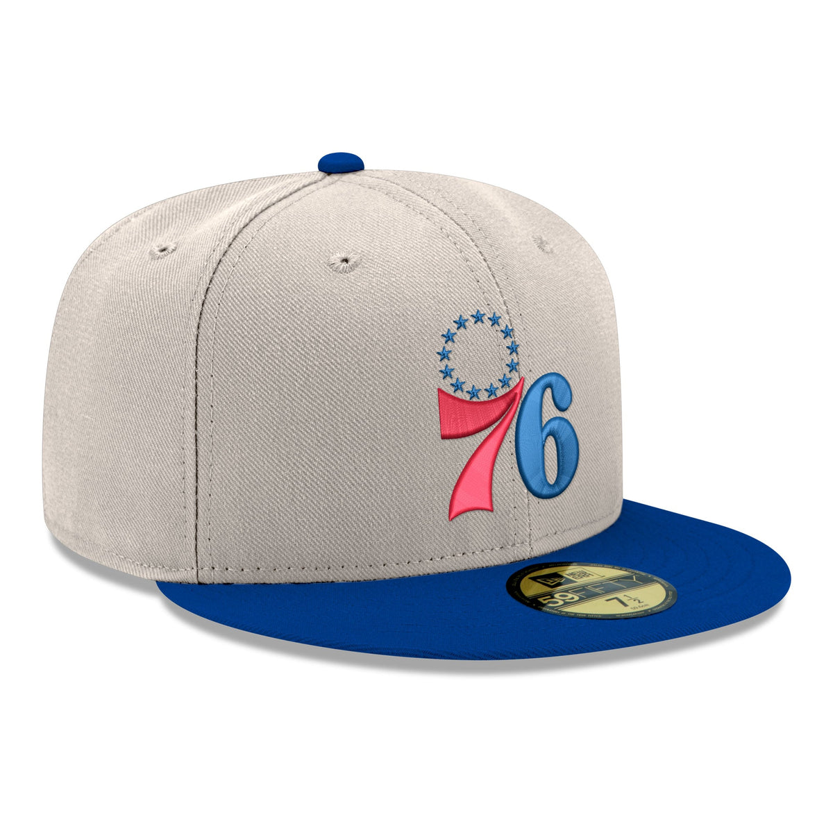 Men's Philadelphia 76ers  New Era Gray/Royal Chrome 59FIFTY Fitted Hat