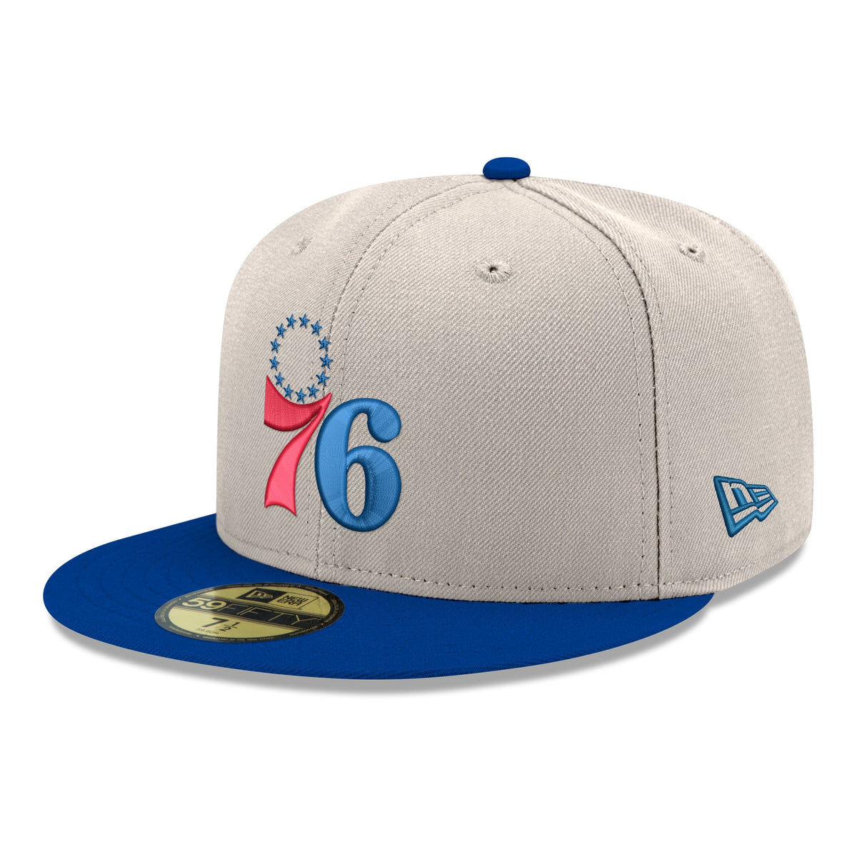 Men's Philadelphia 76ers  New Era Gray/Royal Chrome 59FIFTY Fitted Hat