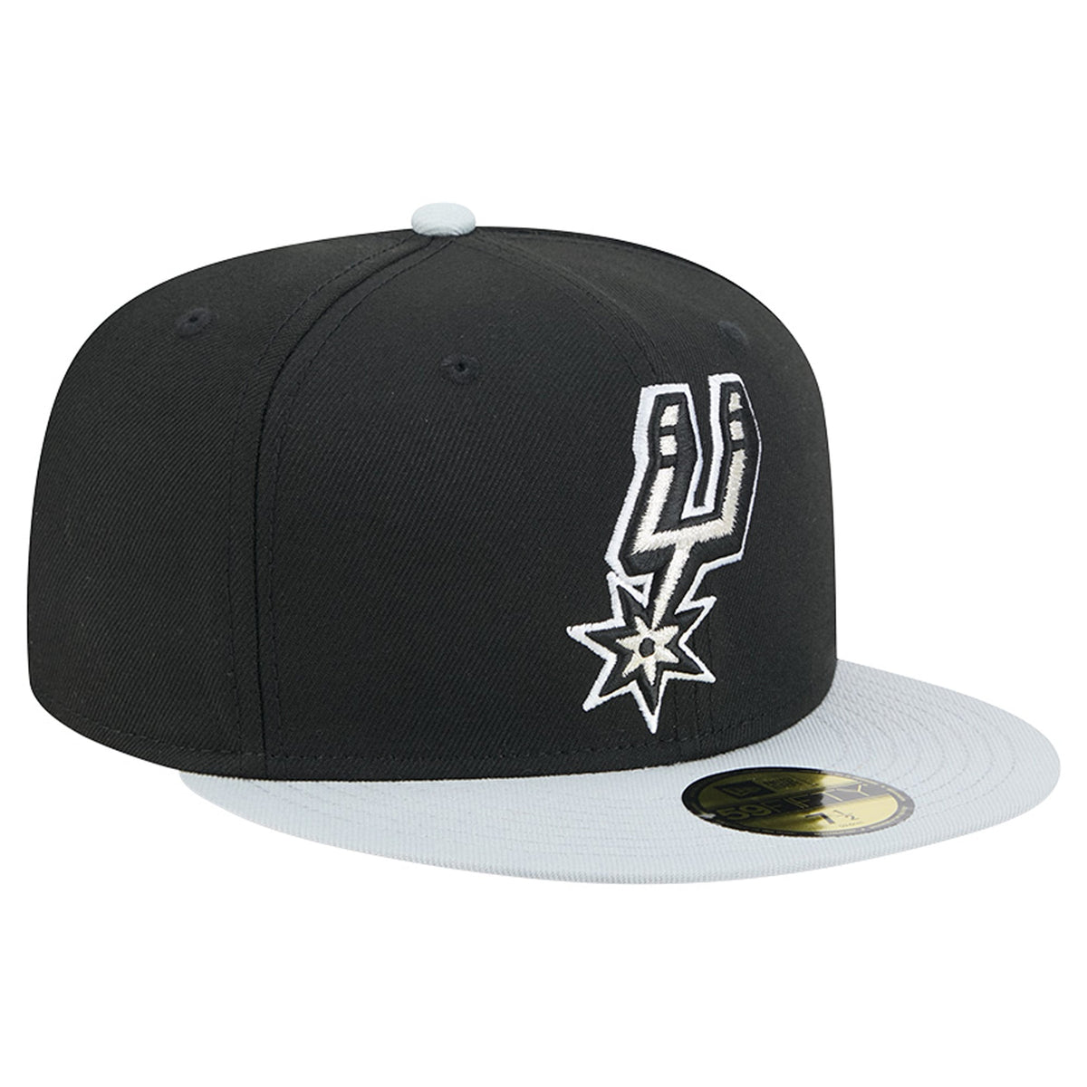 Men's San Antonio Spurs New Era Black/Silver 2-Tone 59FIFTY Fitted Hat