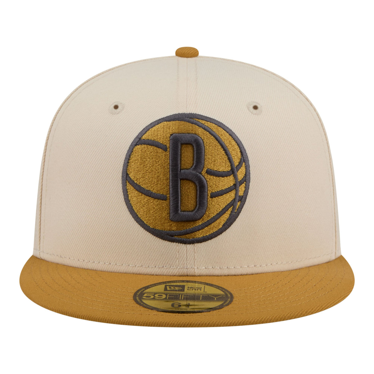 Men's Brooklyn Nets New Era Cream/Tan Two-Tone Color Pack 59FIFTY Fitted Hat