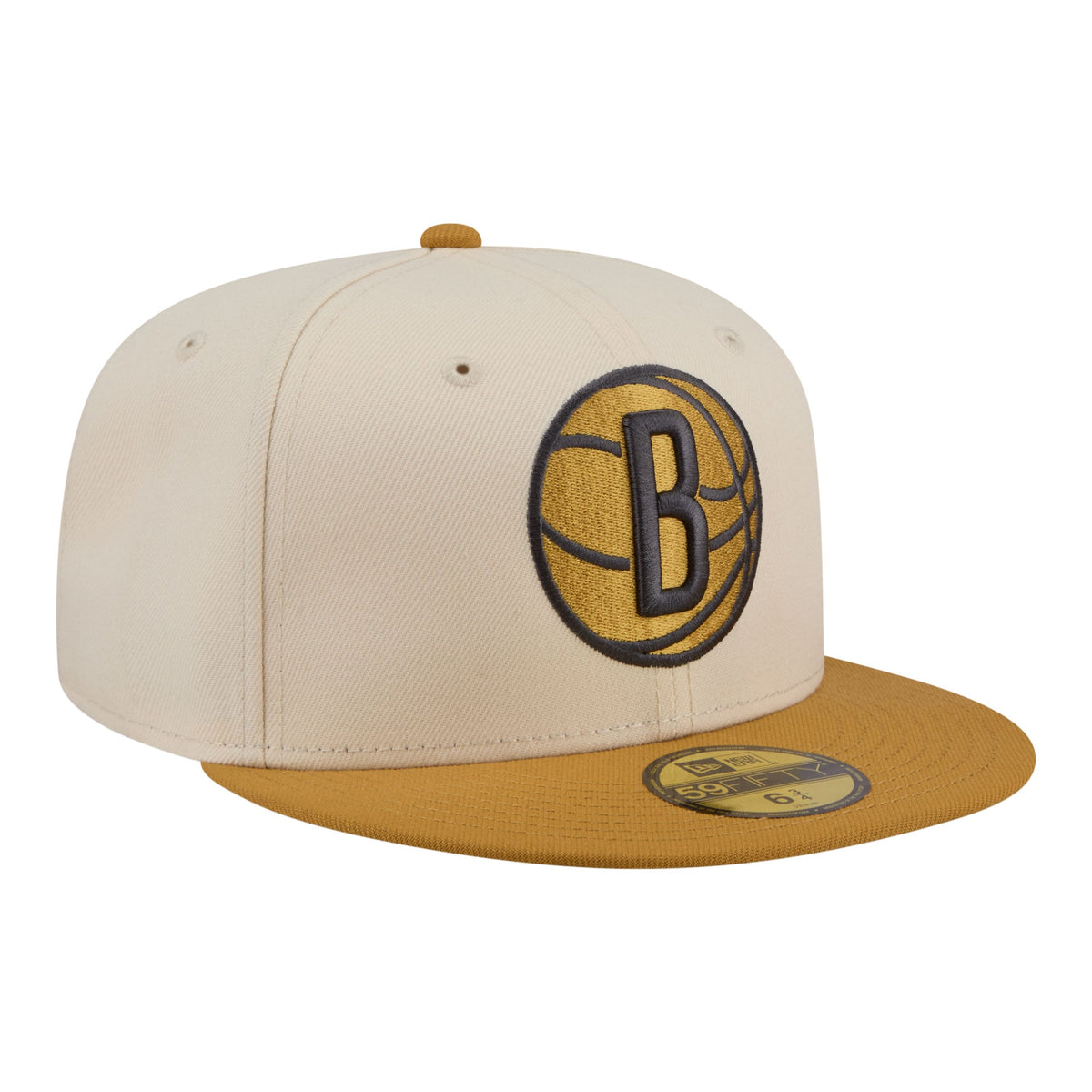 Men's Brooklyn Nets New Era Cream/Tan Two-Tone Color Pack 59FIFTY Fitted Hat