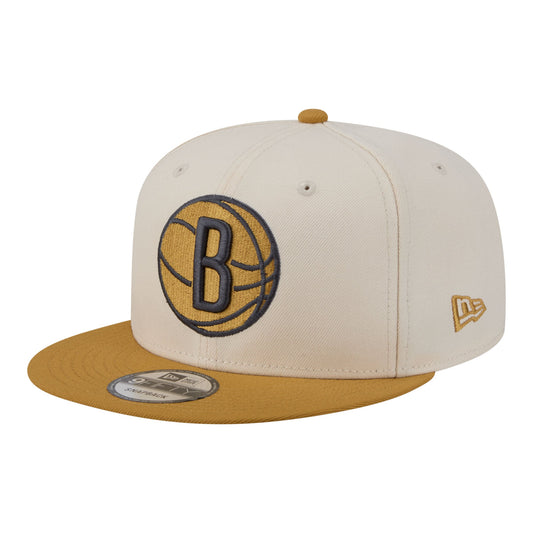 Men's Brooklyn Nets  New Era Cream/Tan Two-Tone Color Pack 9FIFTY Snapback Hat