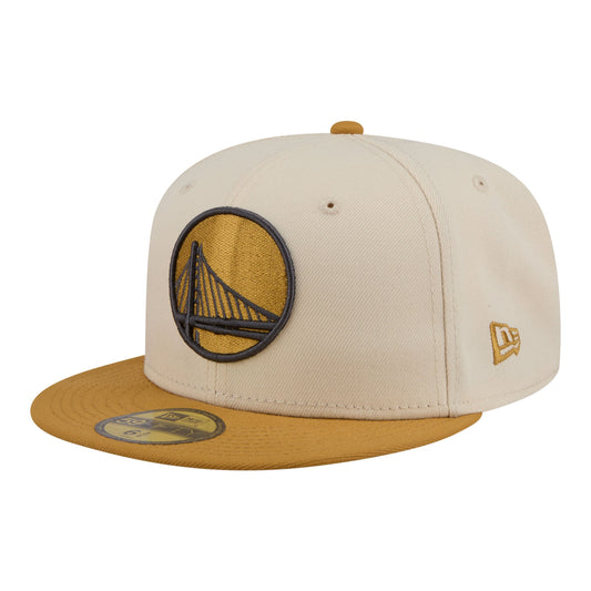 Men's Golden State Warriors New Era Cream/Tan Two-Tone Color Pack 59FIFTY Fitted Hat