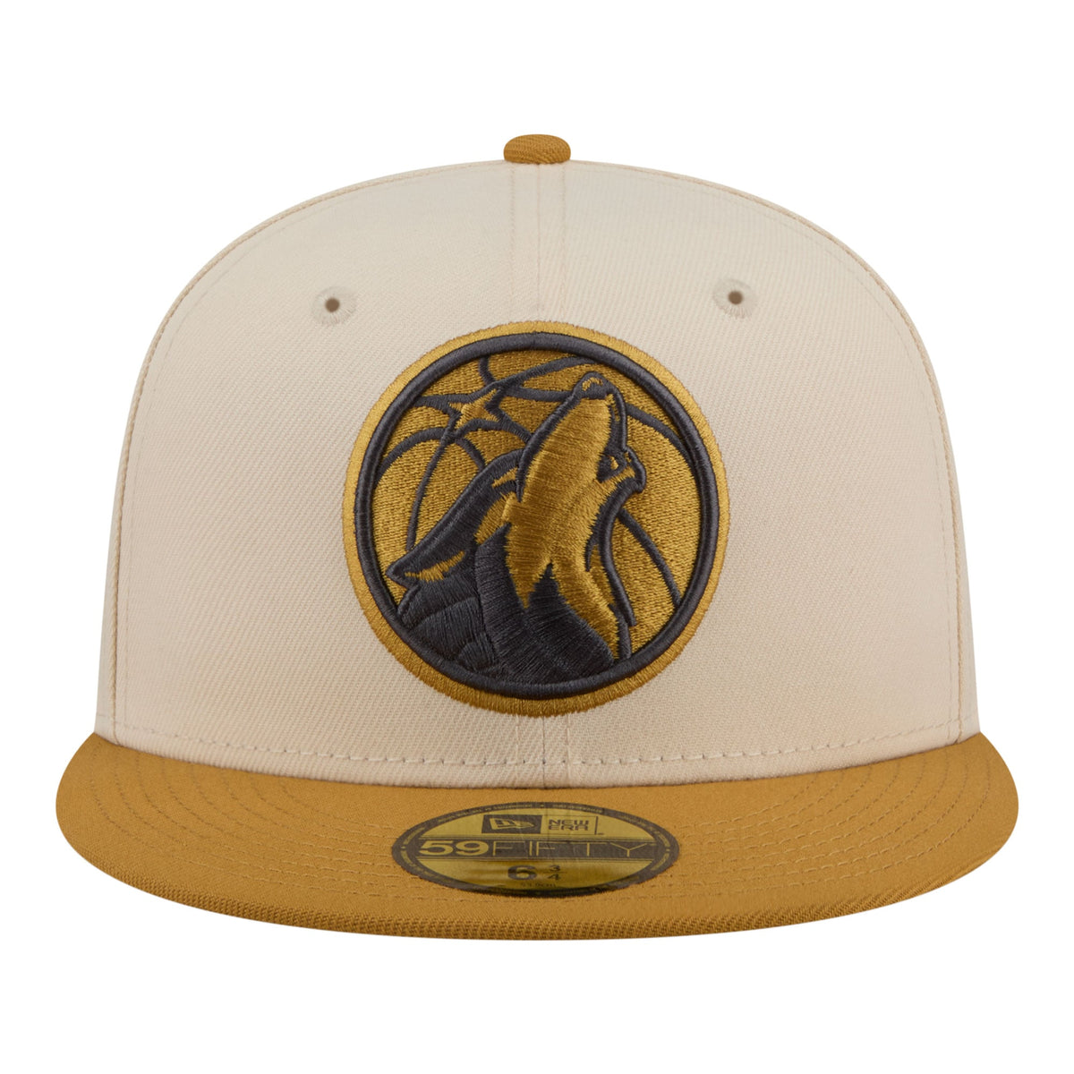 Men's Minnesota Timberwolves New Era Cream/Tan Two-Tone Color Pack 59FIFTY Fitted Hat