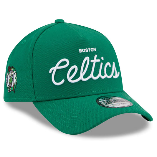 Unisex Boston Celtics New Era x Malbon Golf Green 9FORTY A-Frame Adjustable Hat