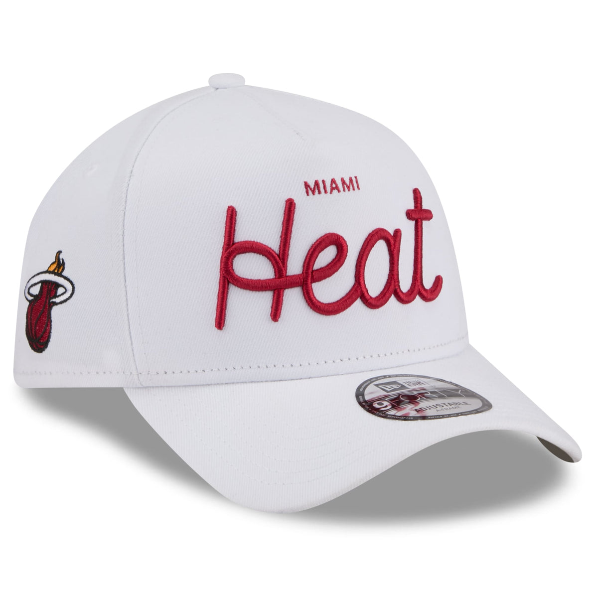 Unisex Miami Heat New Era x Malbon Golf White 9FORTY A-Frame Adjustable Hat
