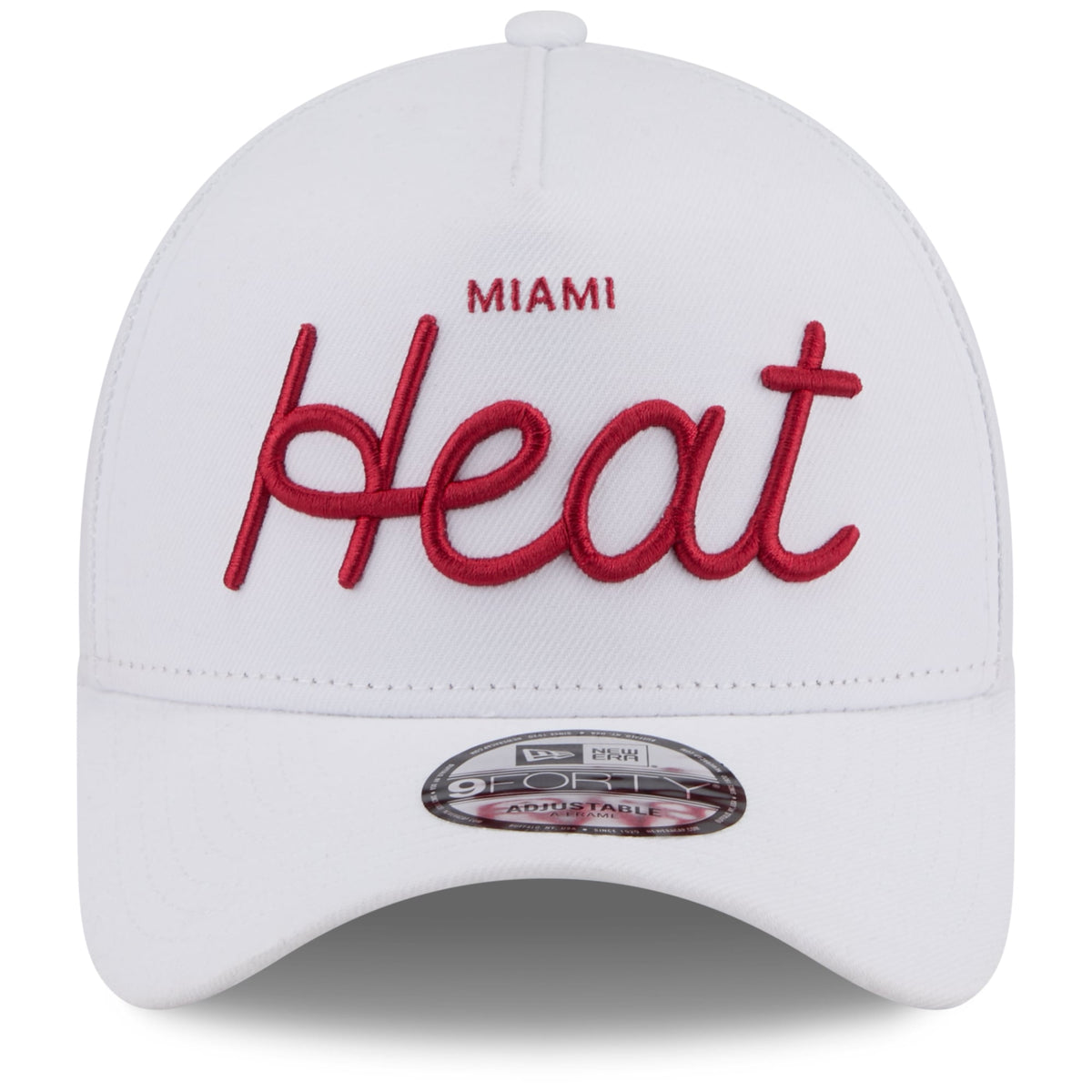 Unisex Miami Heat New Era x Malbon Golf White 9FORTY A-Frame Adjustable Hat