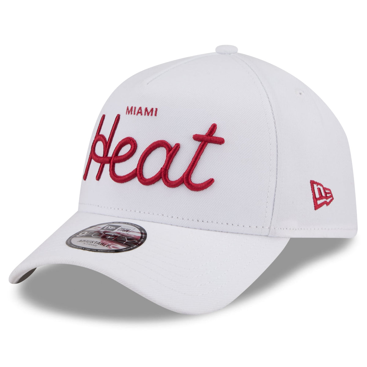 Unisex Miami Heat New Era x Malbon Golf White 9FORTY A-Frame Adjustable Hat