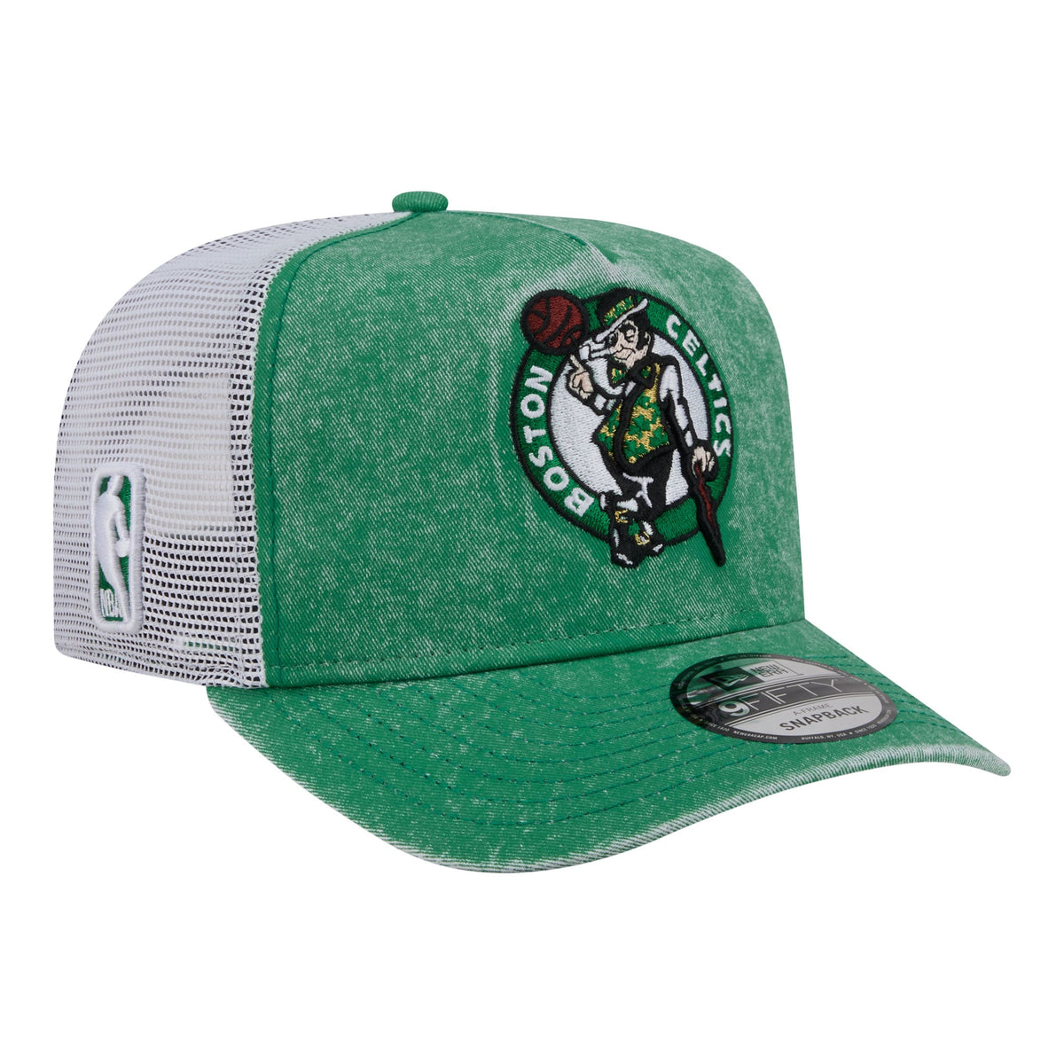 Men's Boston Celtics  New Era Kelly Green/White Washed Meshback 9FIFTY Adjustable Hat