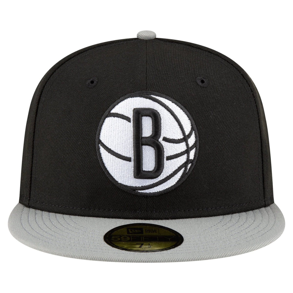 Men's Brooklyn Nets New Era Black/White 2-Tone 59FIFTY Fitted Hat