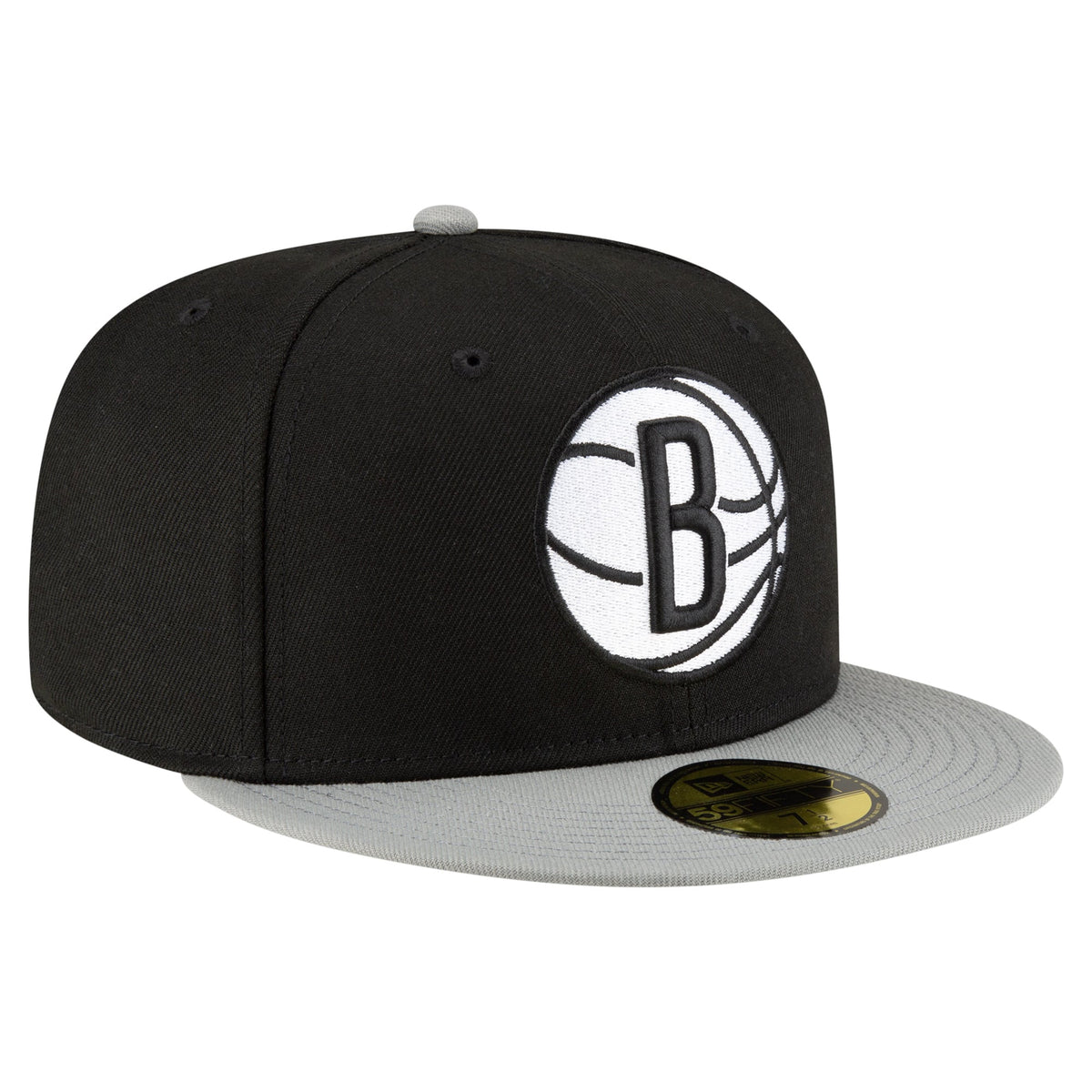 Men's Brooklyn Nets New Era Black/White 2-Tone 59FIFTY Fitted Hat