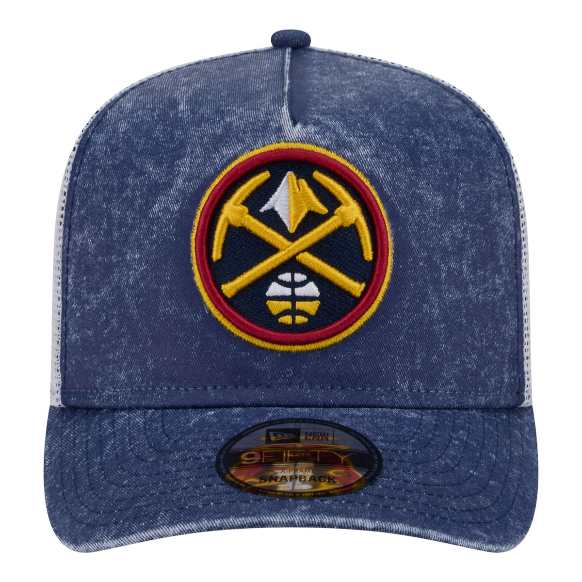 Men's Denver Nuggets  New Era Navy/White Washed Meshback 9FIFTY Adjustable Hat