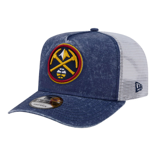 Men's Denver Nuggets  New Era Navy/White Washed Meshback 9FIFTY Adjustable Hat