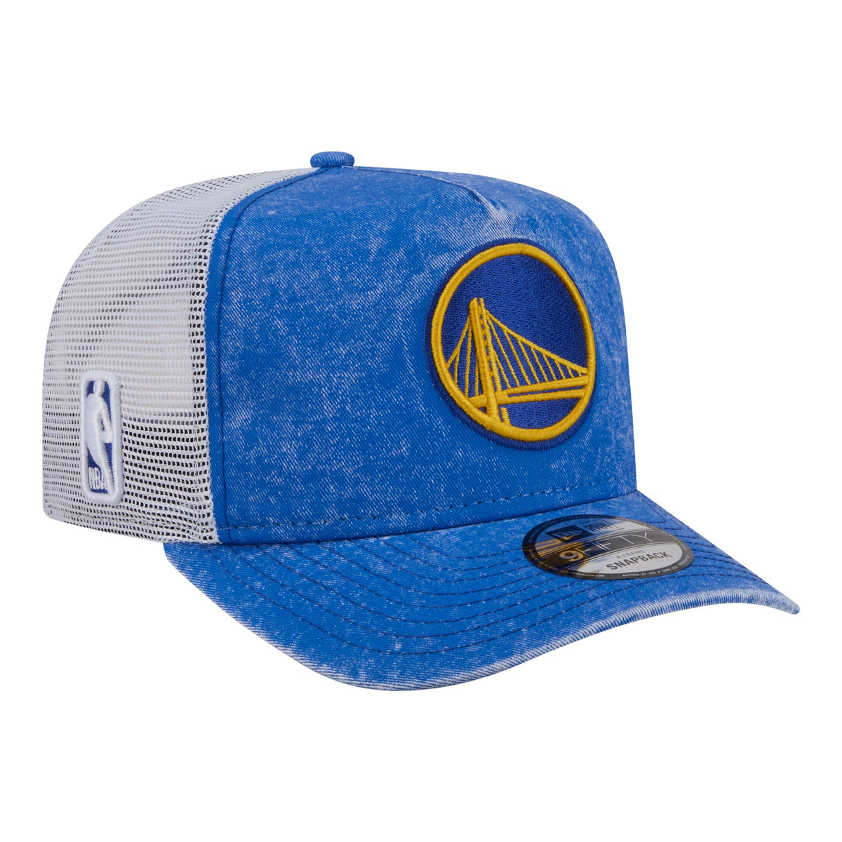 Men's Golden State Warriors  New Era Royal/White Washed Meshback 9FIFTY Adjustable Hat