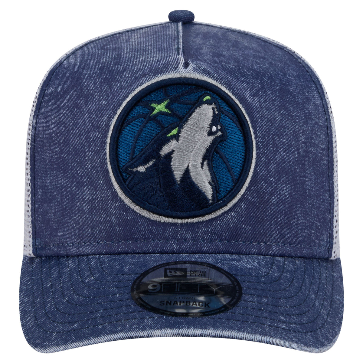 Men's Minnesota Timberwolves  New Era Navy/White Washed Meshback 9FIFTY Adjustable Hat
