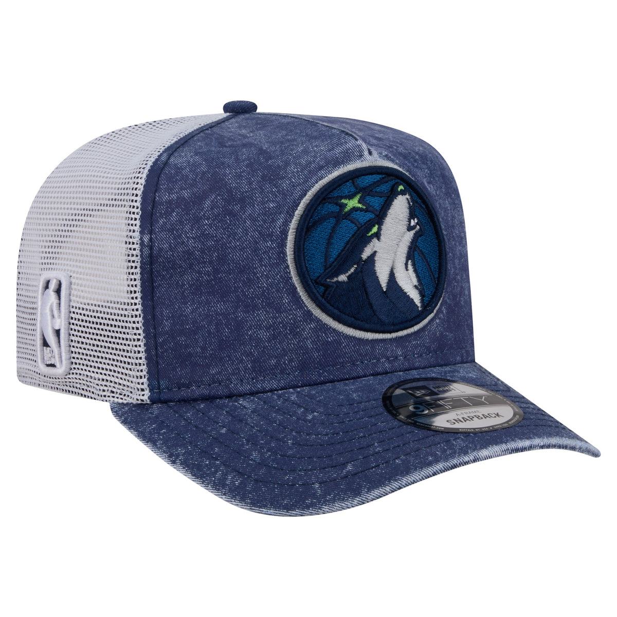 Men's Minnesota Timberwolves  New Era Navy/White Washed Meshback 9FIFTY Adjustable Hat