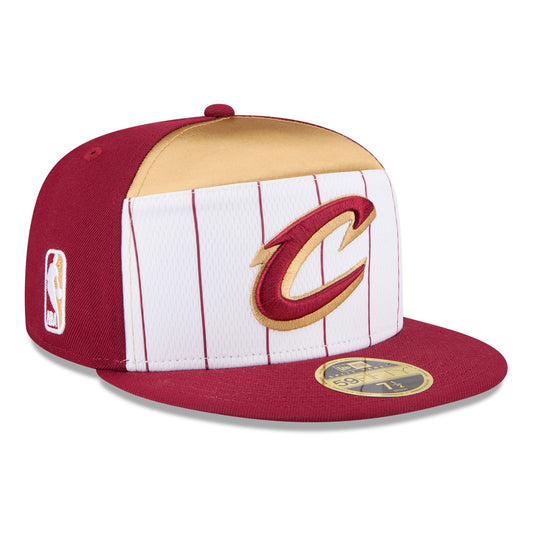 Men's Cleveland Cavaliers  New Era White/Wine 2025 NBA Tip Off Split Panel 59FIFTY Fitted Hat