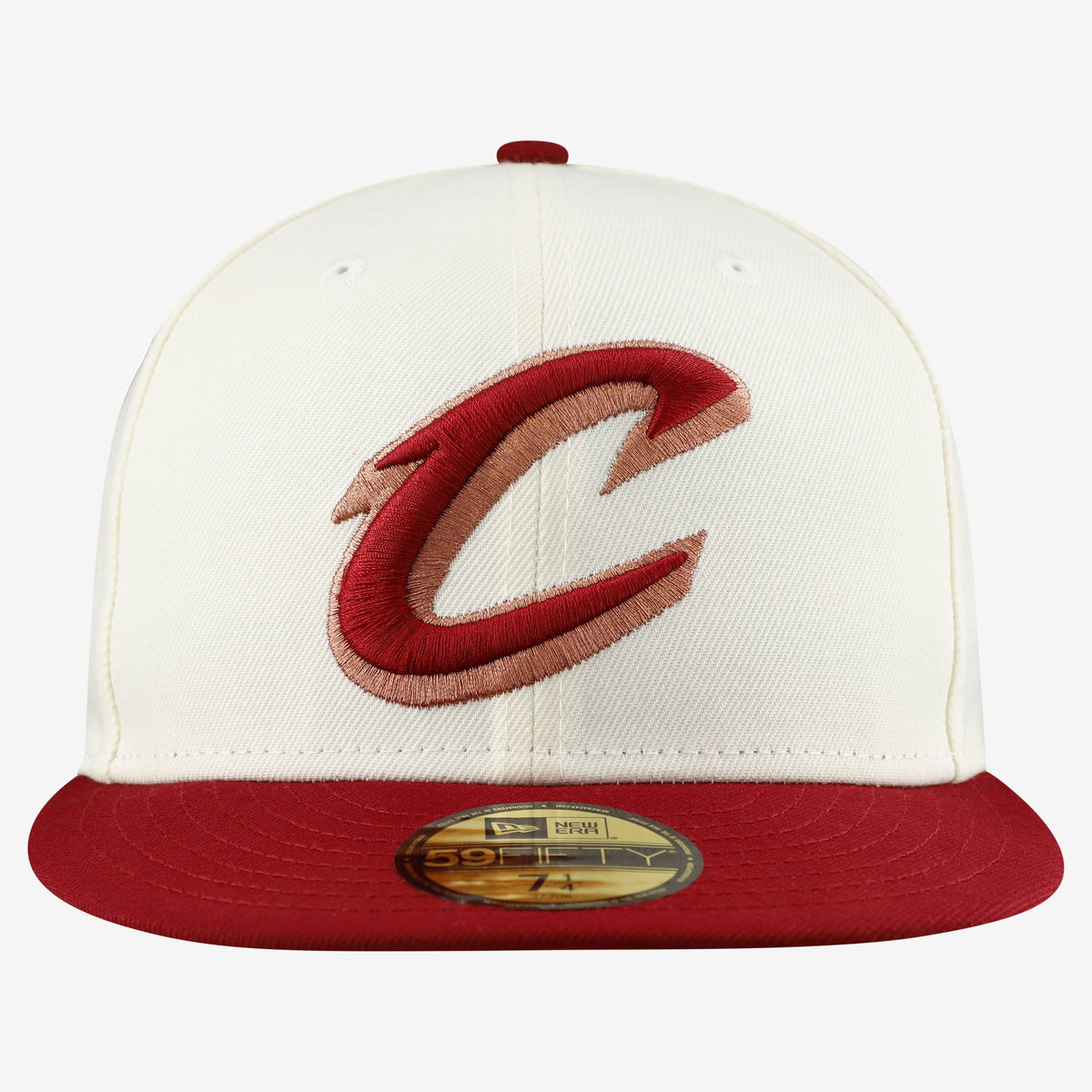 Men's Cleveland Cavaliers  New Era White/Wine Chrome 59FIFTY Fitted Hat