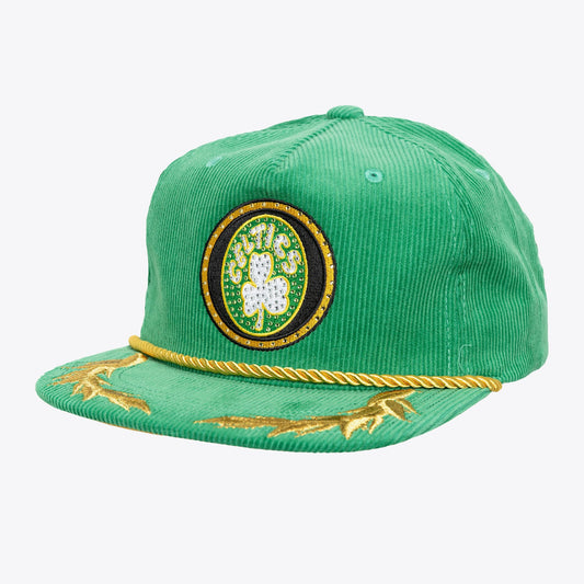Women's Boston Celtics Mitchell & Ness x DANNIJO Kelly Green Deadstock Cord Snapback Hat