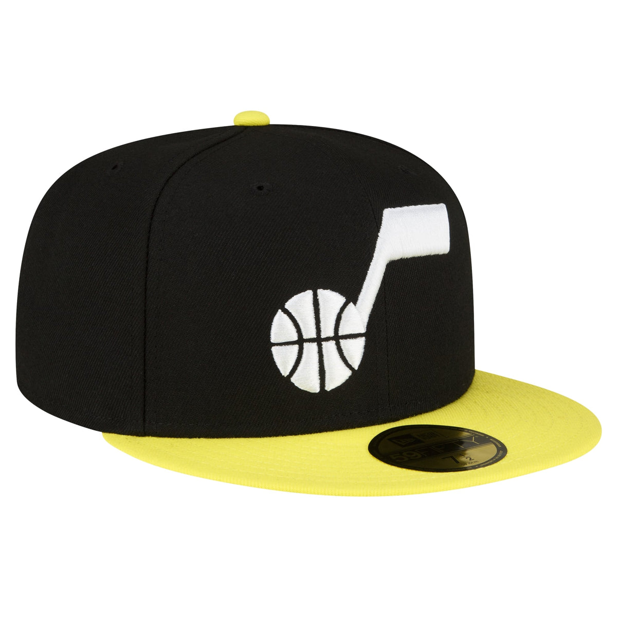 Men's Utah Jazz New Era Black/Yellow 2-Tone 59FIFTY Fitted Hat