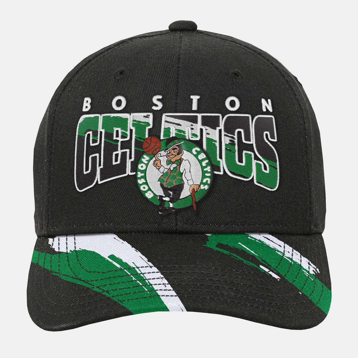Youth Boston Celtics  Mitchell & Ness Black Big Head Pro Crown Snapback Hat