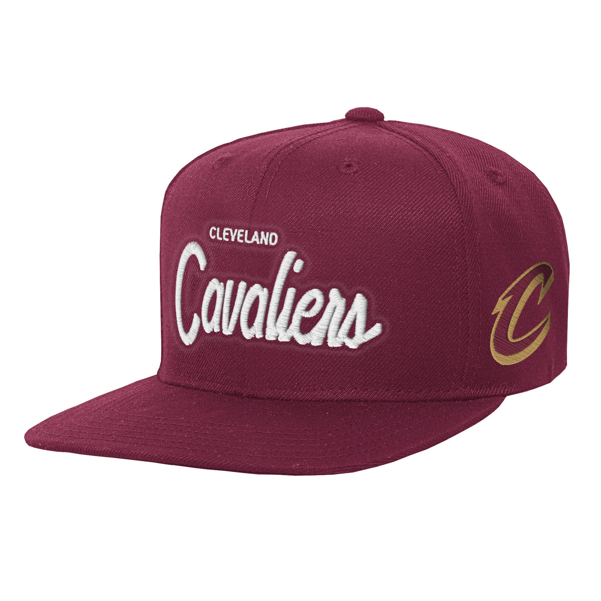 Youth Cleveland Cavaliers Mitchell & Ness Wine Head Coach Flat Brim Snapback Hat

